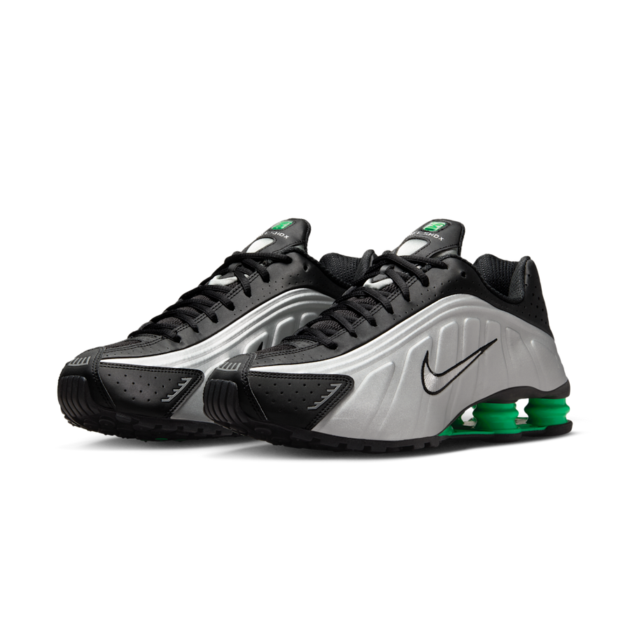 Nike Shox R4 Metallic Silver Green Shock