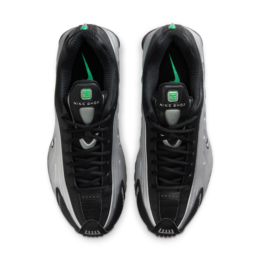 Nike Shox R4 Metallic Silver Green Shock