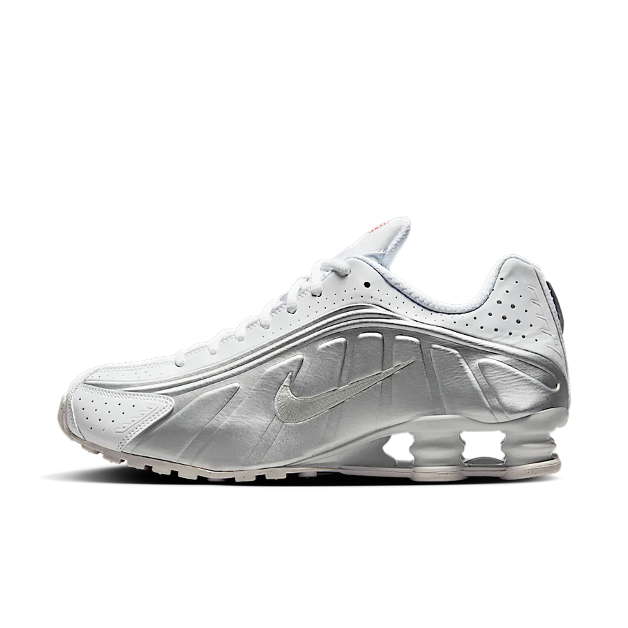 Nike Shox R4 White Bright Crimson Metallic Silver