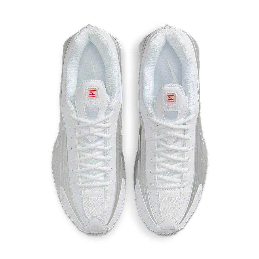 Nike Shox R4 White Bright Crimson Metallic Silver